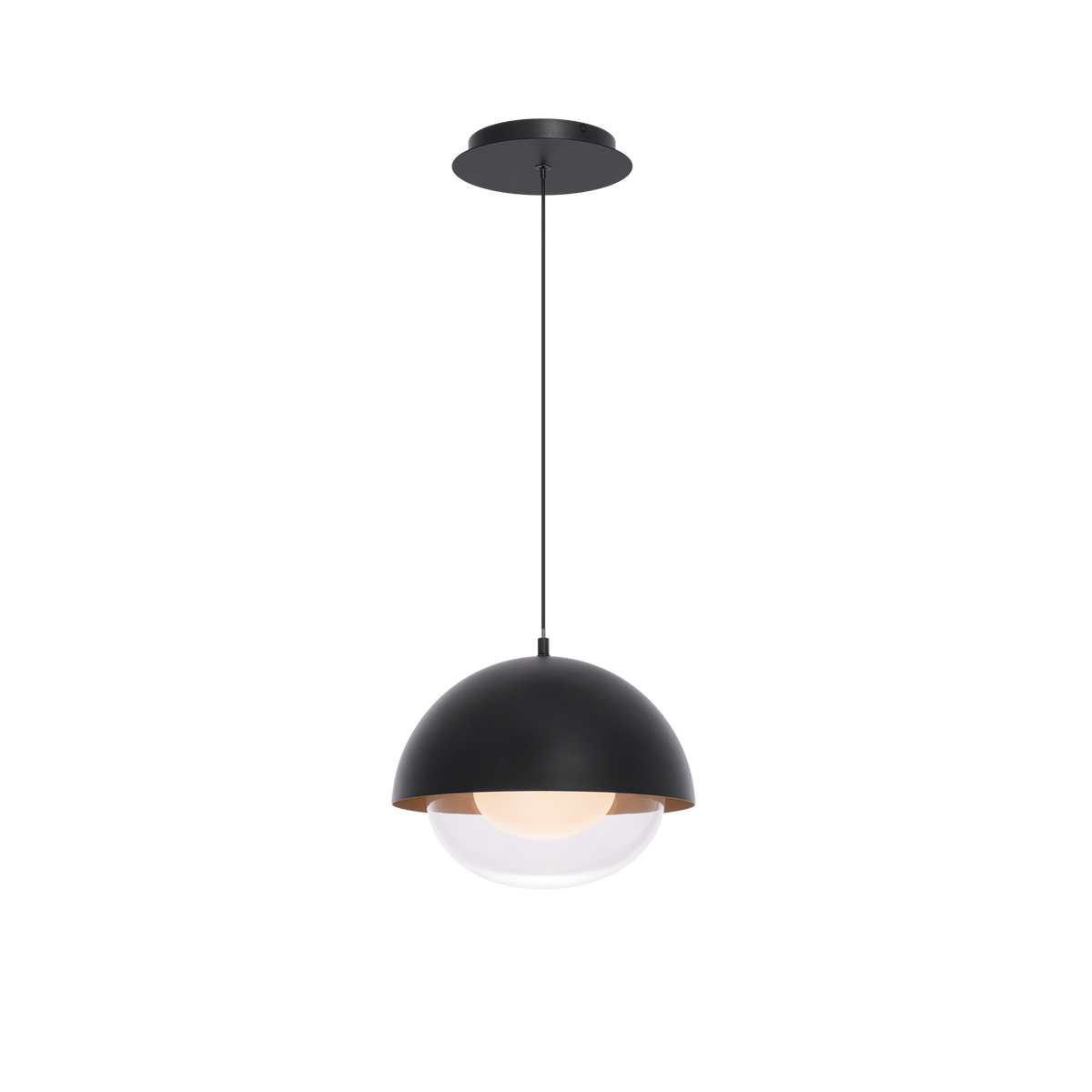Dome 10in Mini Pendant - Black/Gold