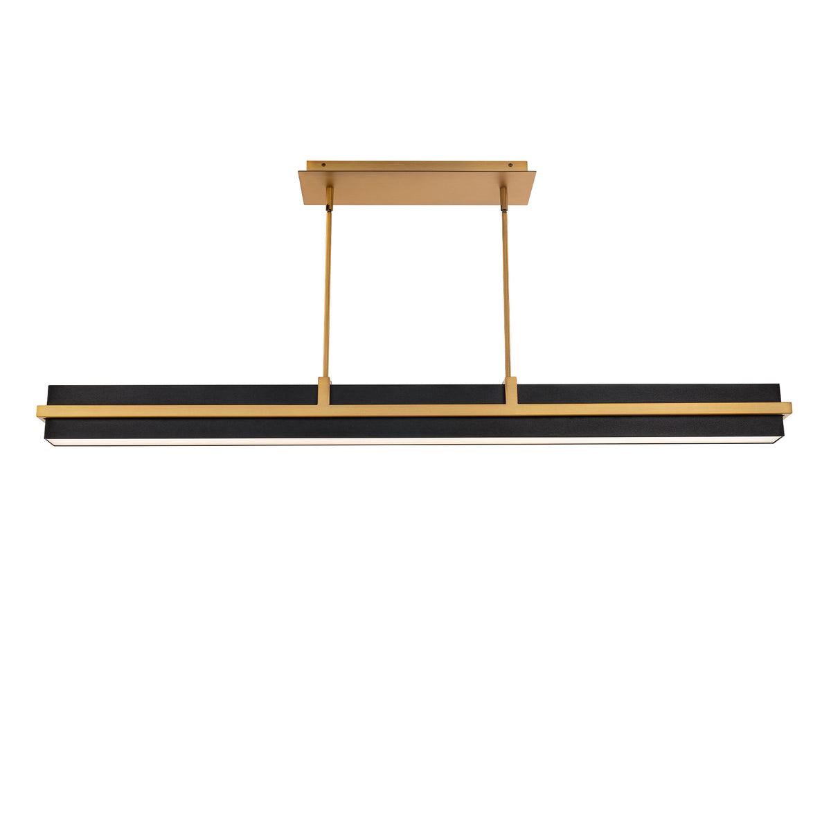 Desmond 48in Linear Pendant - Black/Aged Brass