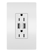 radiant® 3.1A USB Outlet, Type A, 15A, Tamper-Resistant, White