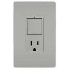 radiant® Single Pole/3-Way Switch with 15A Tamper-Resistant Outlet, Gray