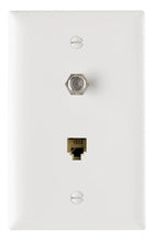 1-Gang Pre-configured Wall Plate with One RJ11 Telephone Jack and One F-Type Coupler