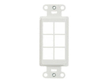 6-Port Decorator Outlet Strap, White