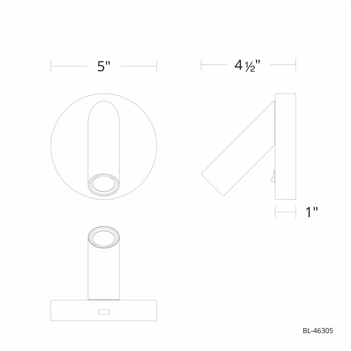 Aspire Bed Task Light line drawing