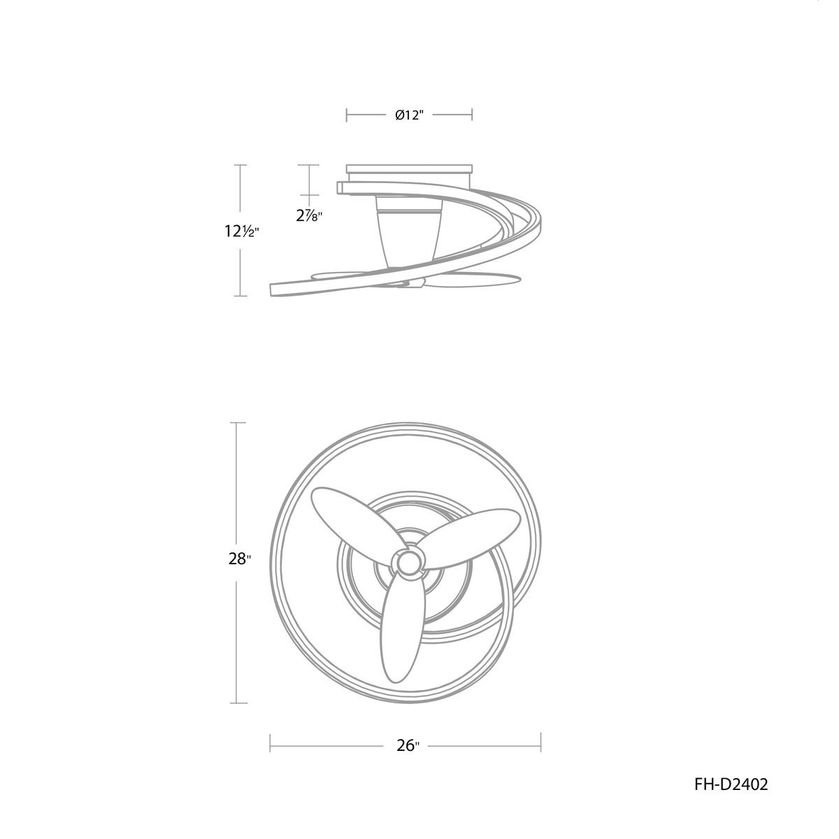 Veloce Ceiling Fan Flush Mount