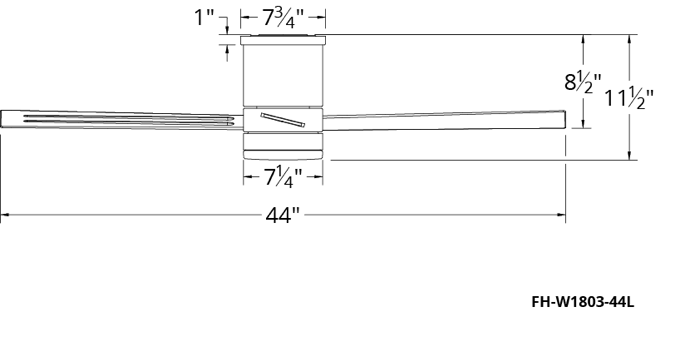 Axis 44 Flush line drawing
