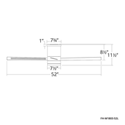Axis 52 Flush line drawing
