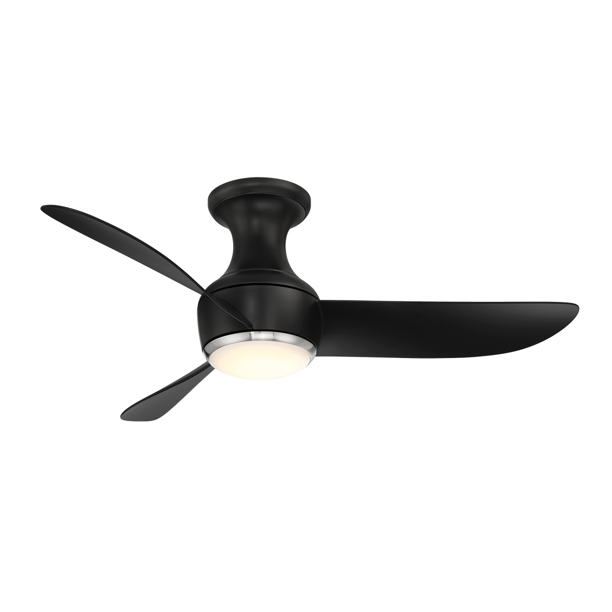 Corona Ceiling Fan w/ Light Brushed Nickel/Matte Black