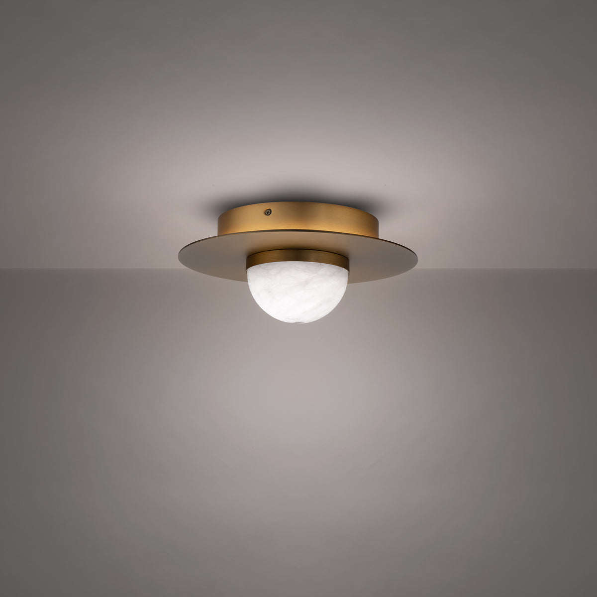 Landed Flush Mount - Aged Brass detail
