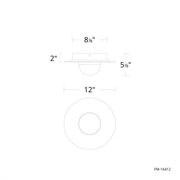 Landed Flush Mount - Line Drawing