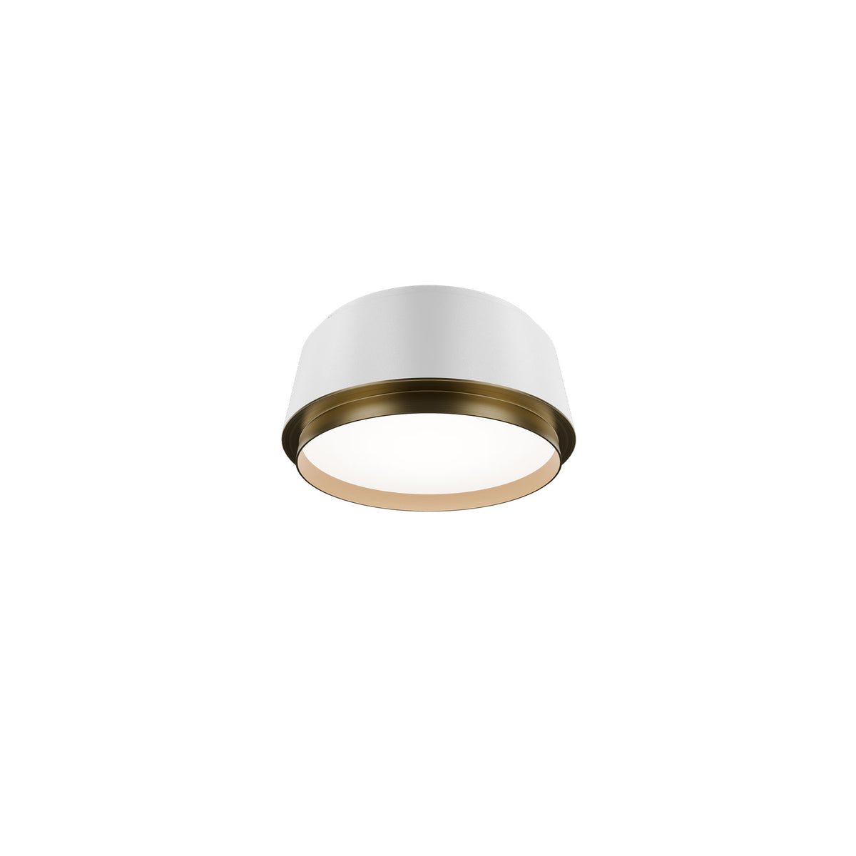 Salvo Ceiling Mount 9in White/Aged Brass