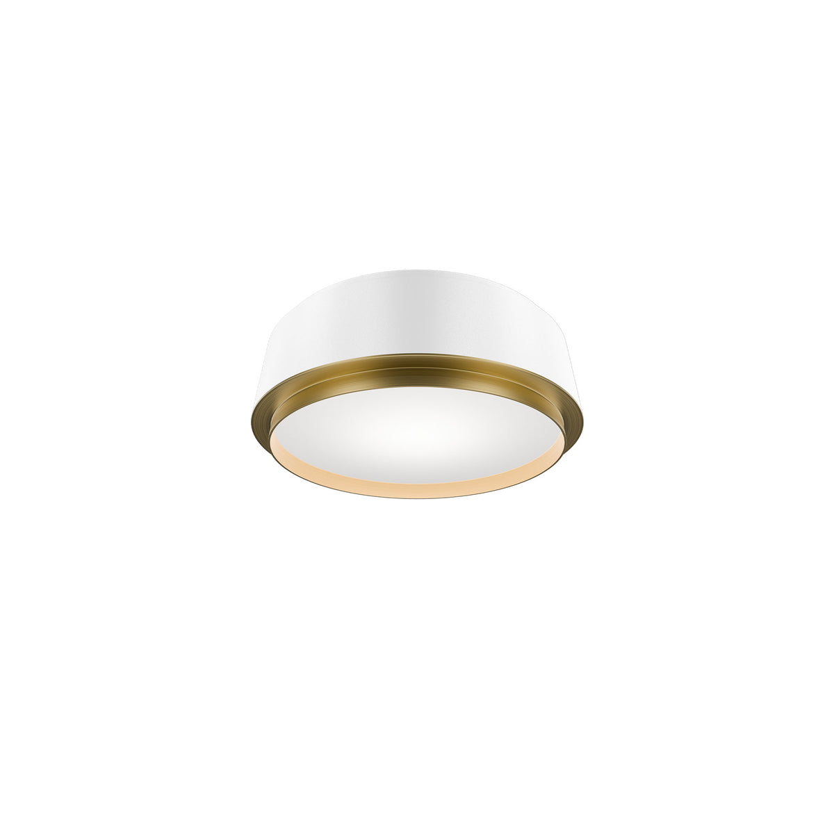 Salvo Ceiling Mount 12in White/Aged Brass