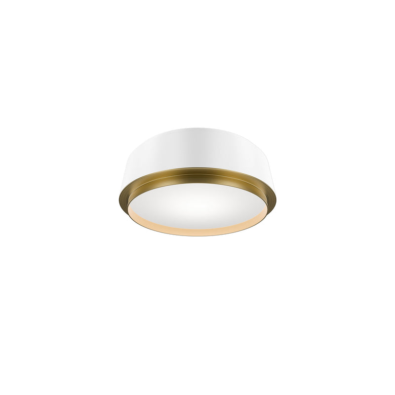 Salvo Ceiling Mount 12in White/Aged Brass