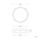 Grommet Flush Mount 13in dimensions