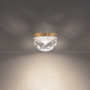 Cascade Crystal Flush Mount - Aged Brass Angle 2