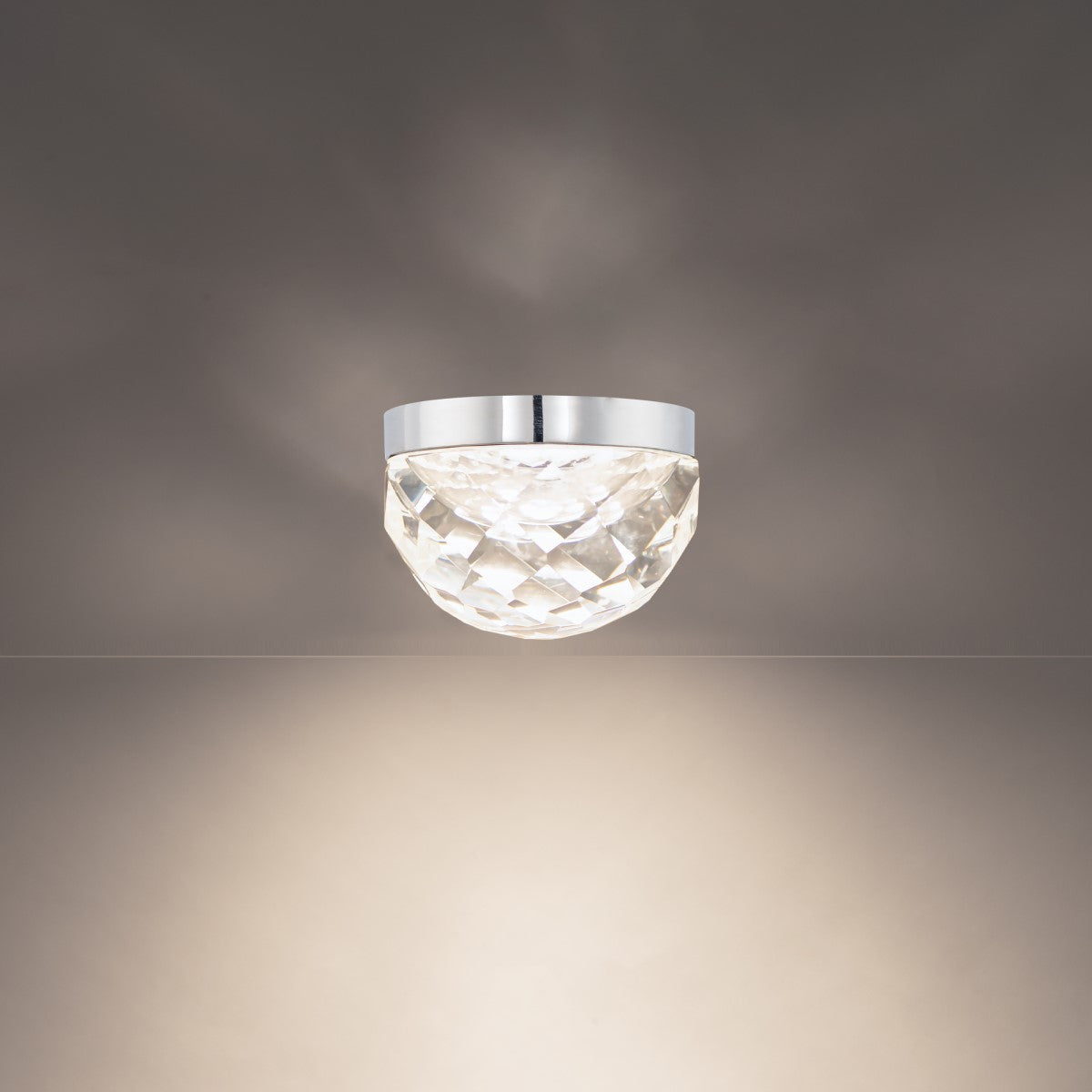 Cascade Crystal Flush Mount - Polished Nickel Angle 2