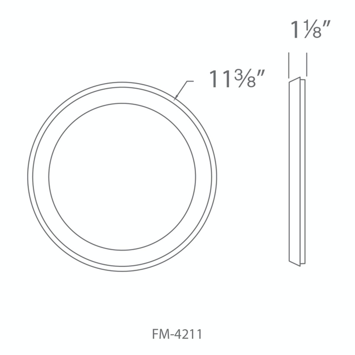Argo Flush Mount 11in line drawing
