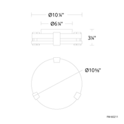 Catalonia Flush Mount 11in Line Drawing