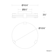Catalonia Flush Mount 17in Line Drawing