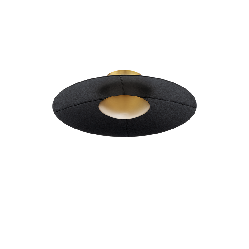 Brody Flush Mount - Black/Aged Brass