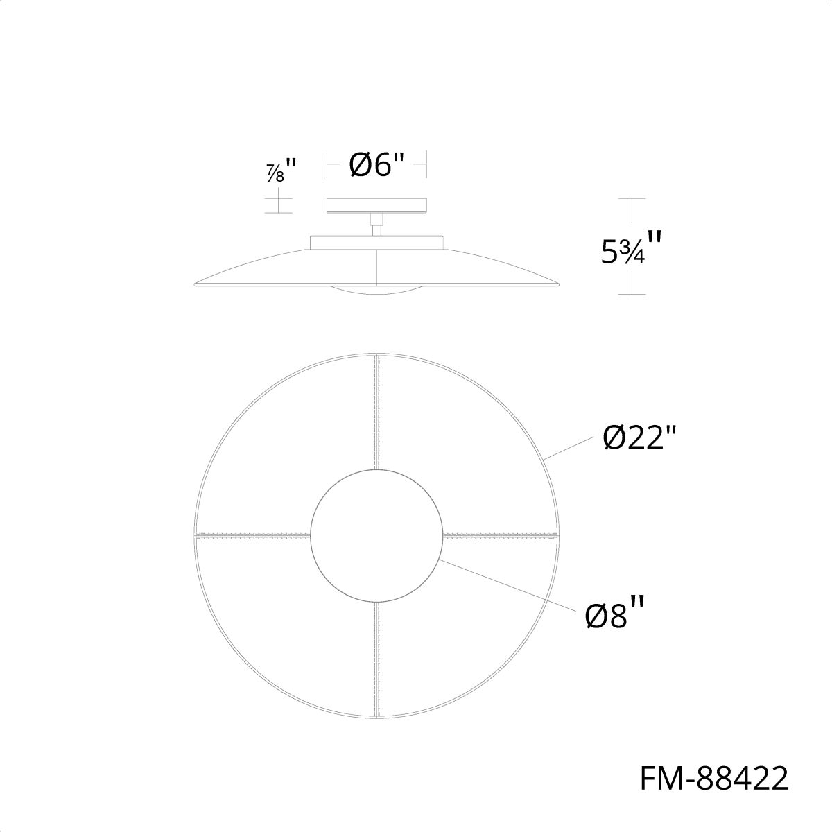 Brody Flush Mount Line Drawing