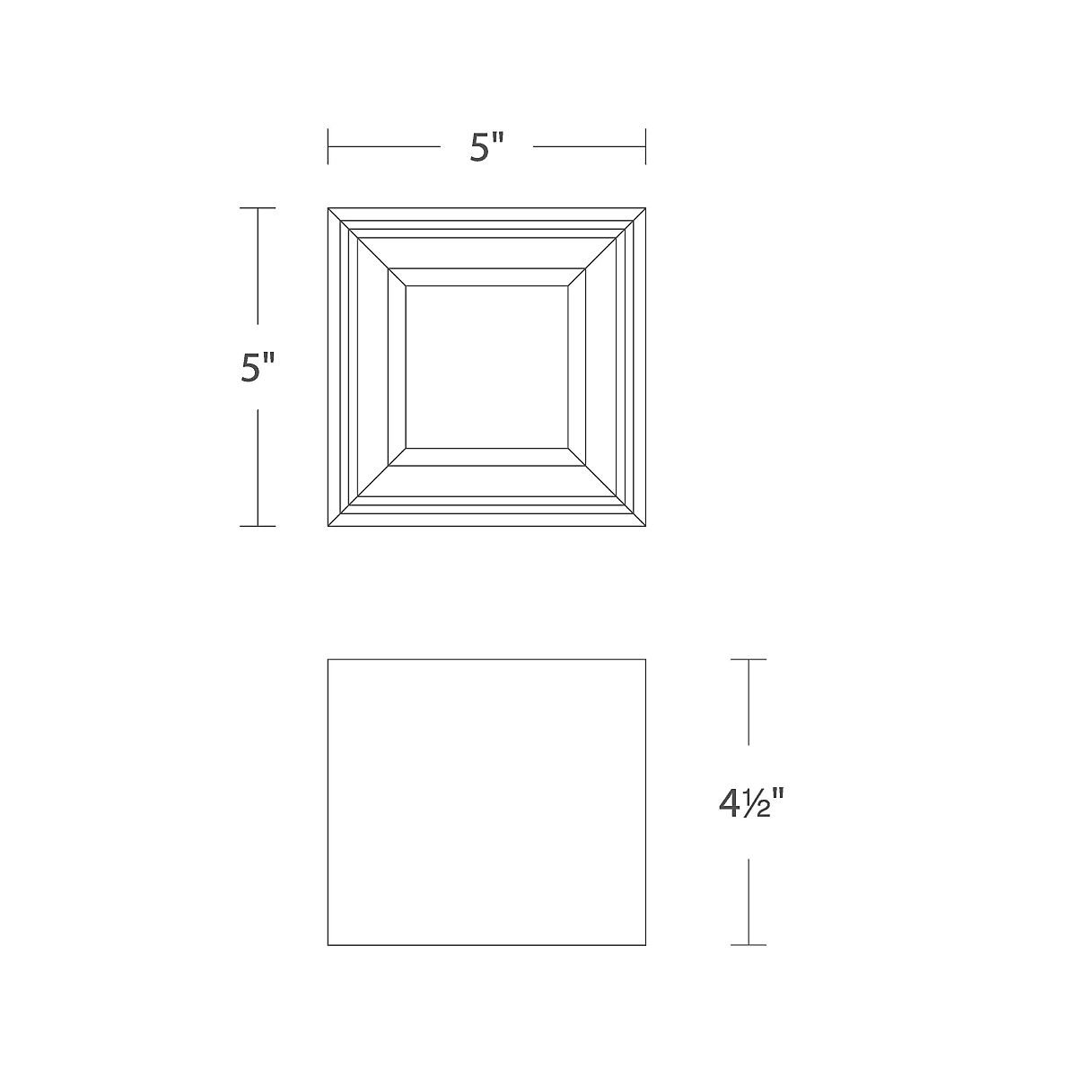 Kube Outdoor Flush Mount - Line Drawing