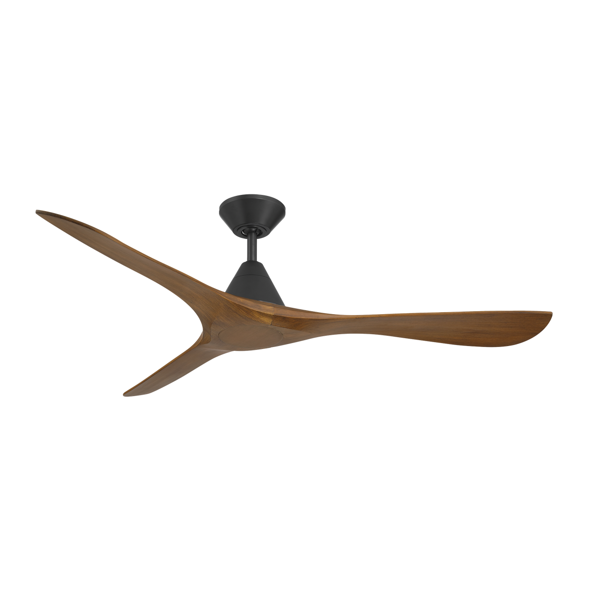 Carve Ceiling Fan - Matte Black/Distressed Koa