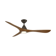Carve Ceiling Fan w/ Light Kit - Bronze/Distressed Koa
