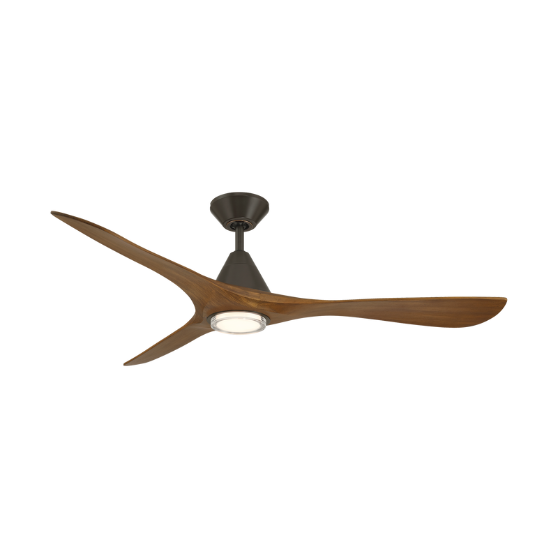 Carve Ceiling Fan w/ Light Kit - Bronze/Distressed Koa