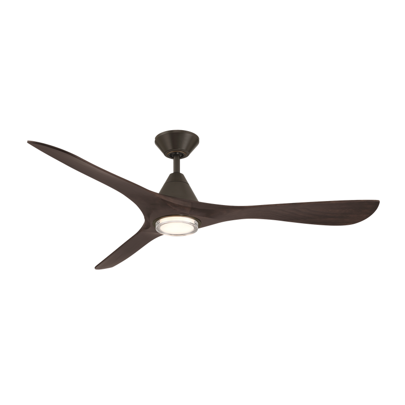 Carve Ceiling Fan w/ Light Kit - Bronze/Dark Walnut