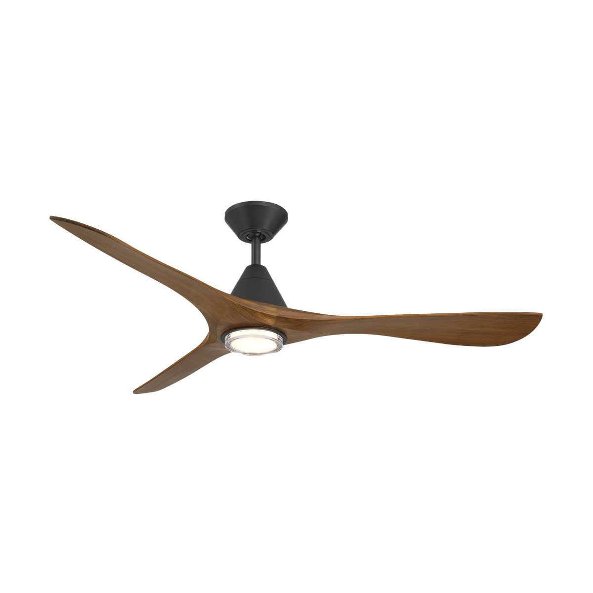 Carve Ceiling Fan w/ Light Kit - Matte Black/Distressed Koa