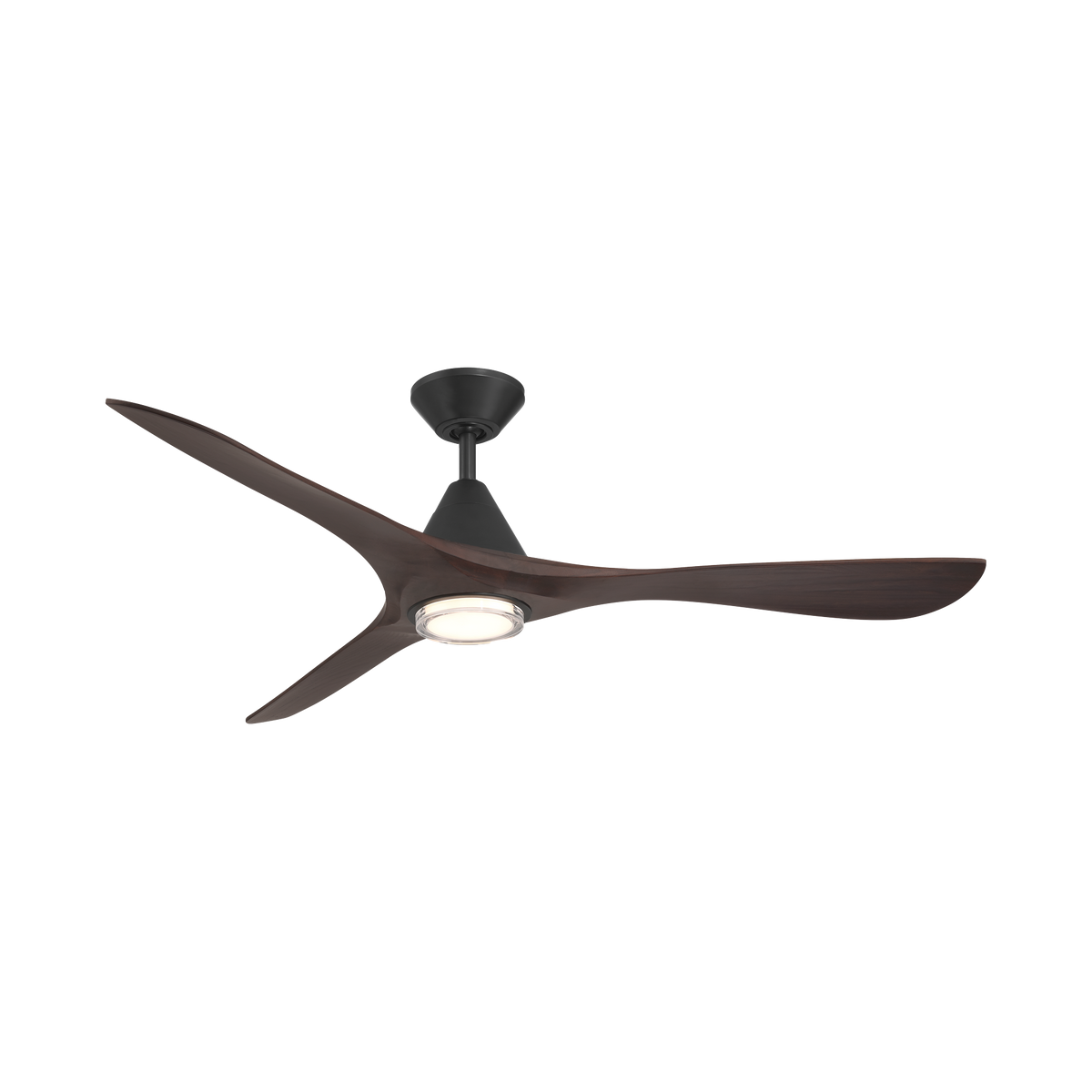 Carve Ceiling Fan w/ Light Kit - Matte Black/Dark Walnut