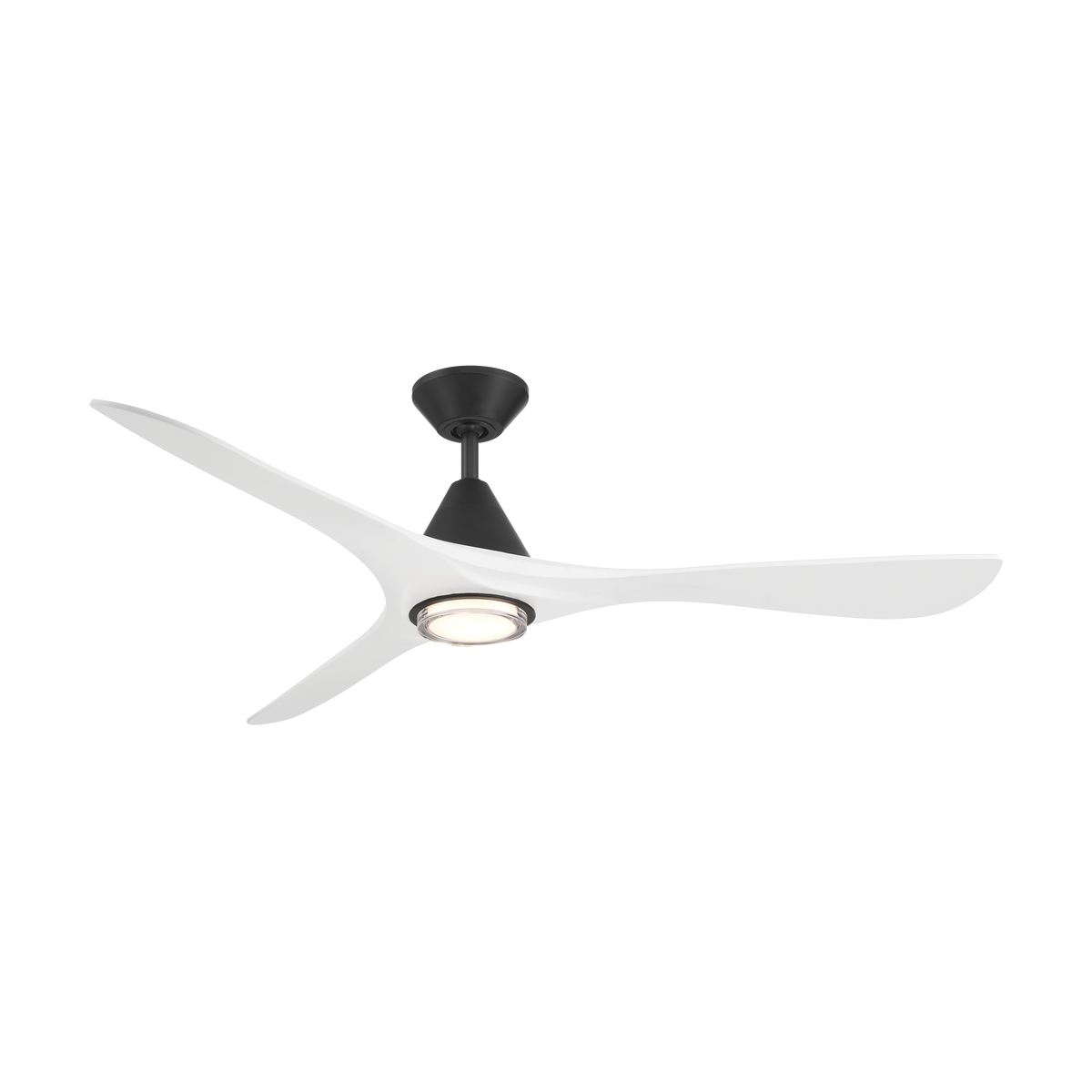 Carve Ceiling Fan w/ Light Kit - Matte Black/Matte White
