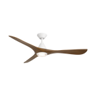Carve Ceiling Fan w/ Light Kit - Matte White/Distressed Koa
