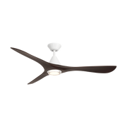 Carve Ceiling Fan w/ Light Kit - Matte White/Dark Walnut