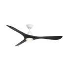 Carve Ceiling Fan w/ Light Kit - Matte White/Matte Black