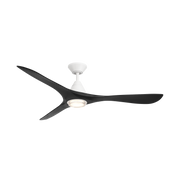 Carve Ceiling Fan w/ Light Kit - Matte White/Matte Black