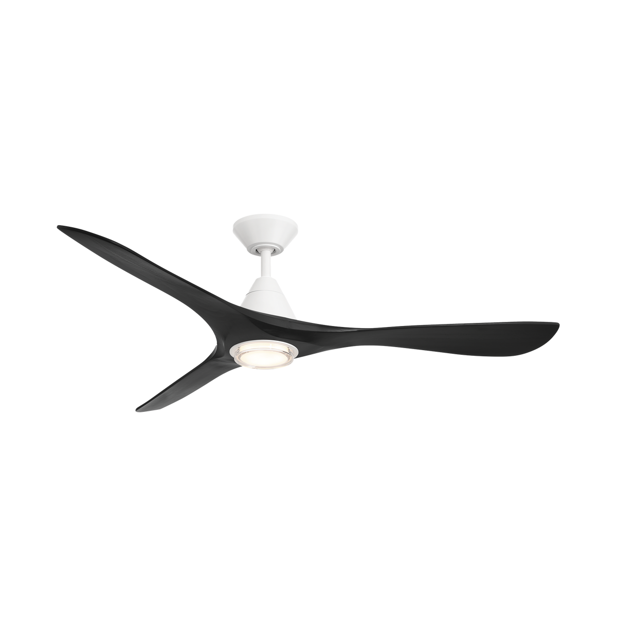 Carve Ceiling Fan w/ Light Kit - Matte White/Matte Black