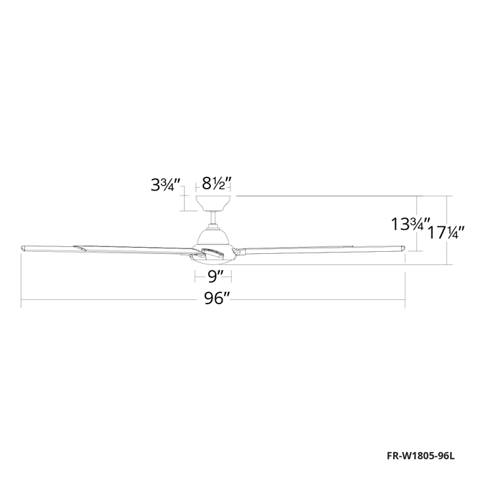 Hydra Ceiling Fan 96in dimensions