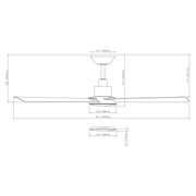 Bolo Ceiling Fan - Line Drawing