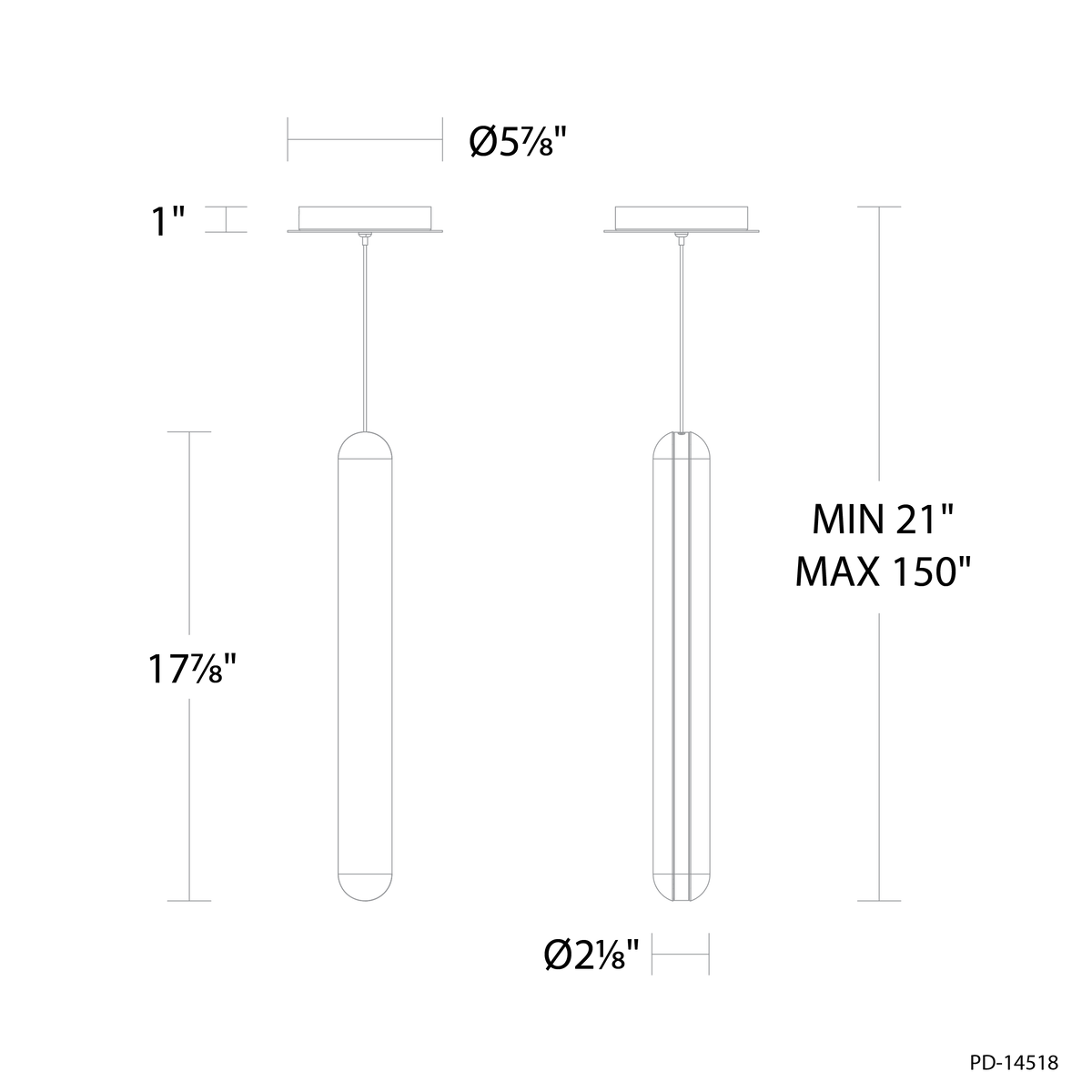 Cadiz Mini Pendant - Line Drawing
