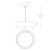 Metropolis Pendant 24in line drawing