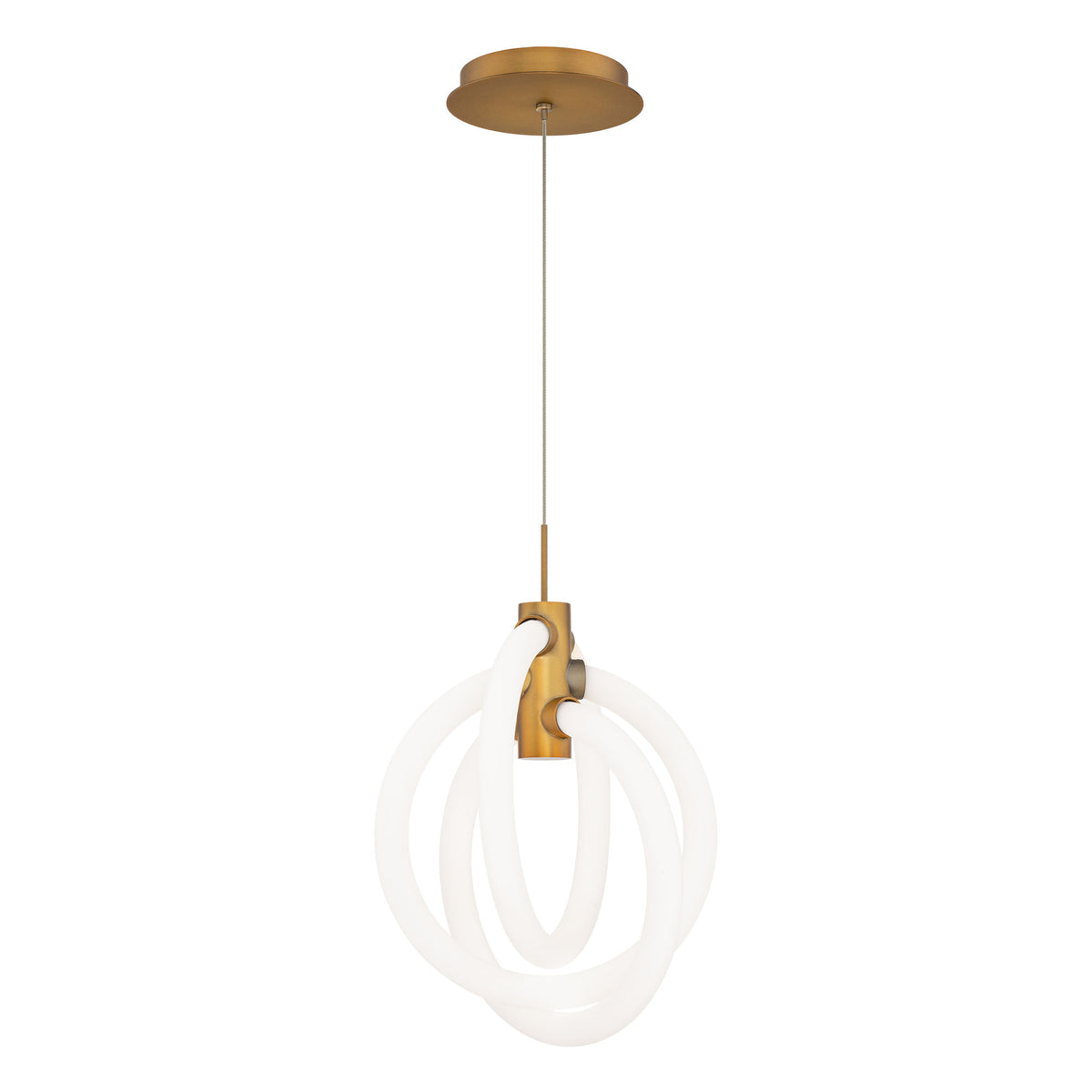 Knot 13in Mini Pendant - Aged Brass