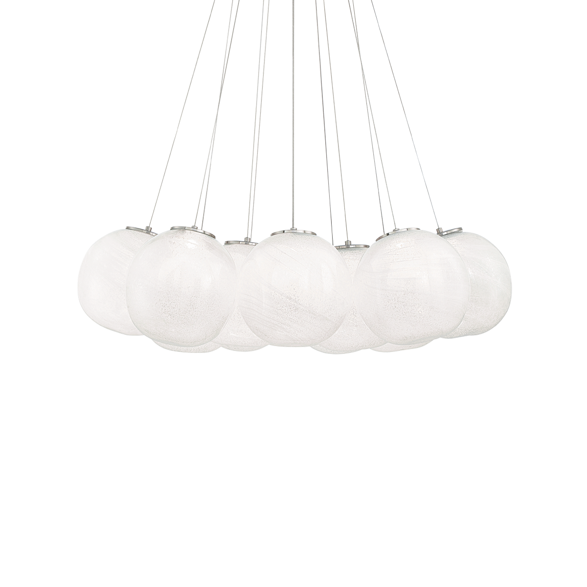 Cosmic 12 Light Rock Crystal Pendant Brushed Nickel
