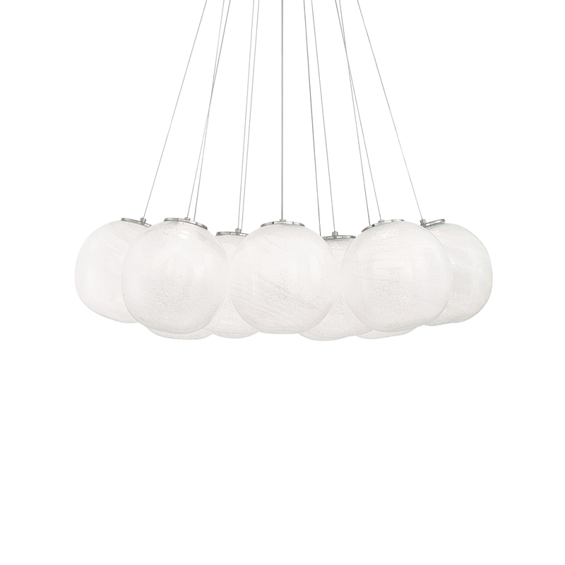 Cosmic 12 Light Rock Crystal Pendant Brushed Nickel