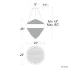 Luzerne Round Pendant - Line Drawing