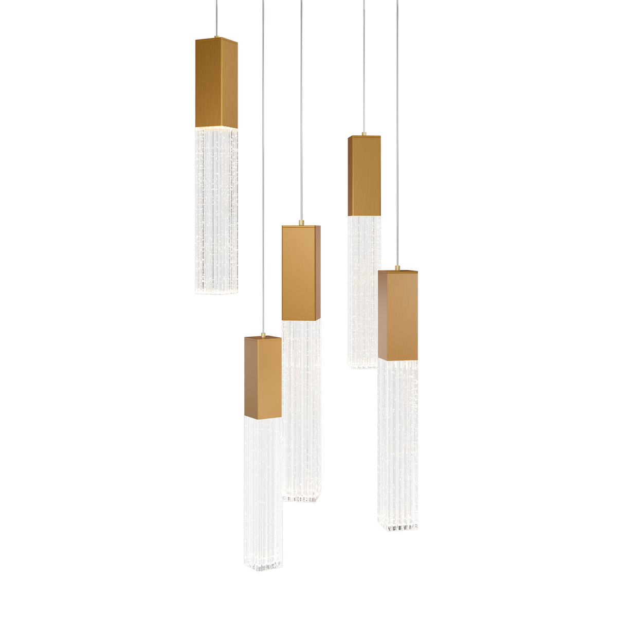 Cinema 5 Light Round Pendant Aged Brass