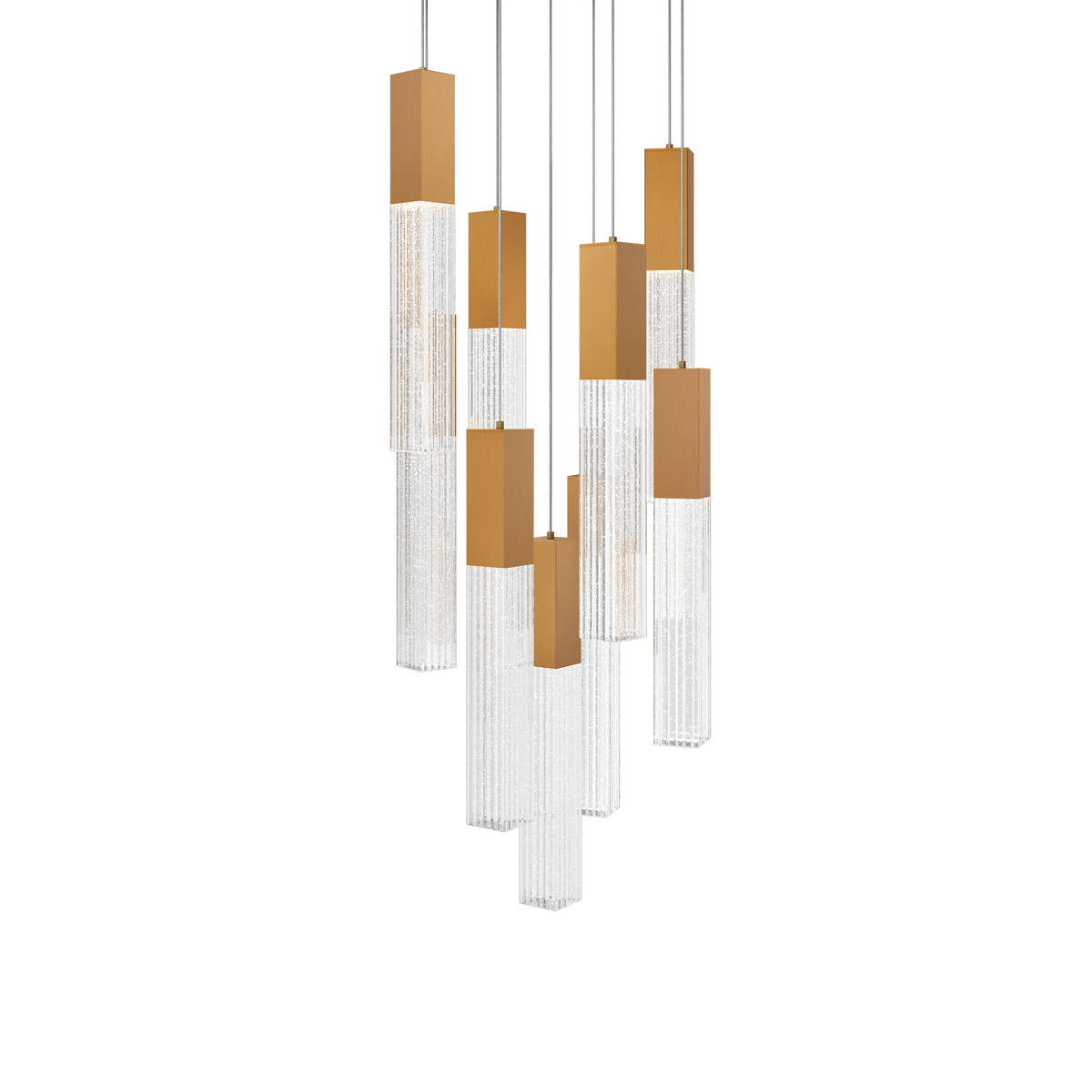 Cinema 9 Light Round Pendant Aged Brass