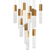 Cinema 13 Light Square Pendant Aged Brass