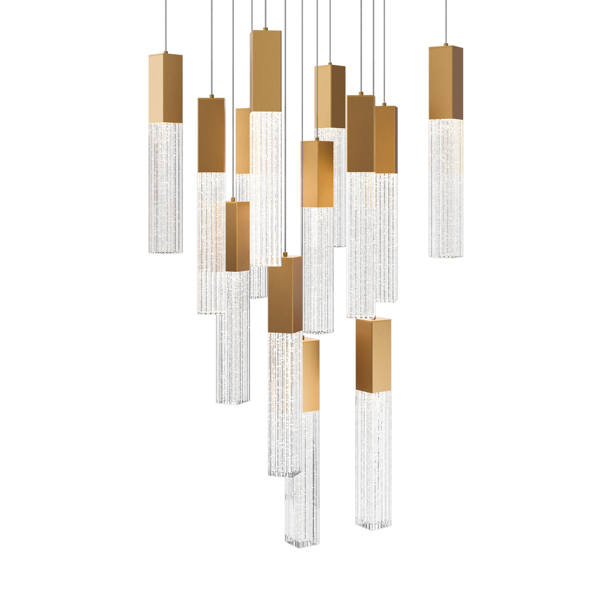 Cinema 13 Light Square Pendant Aged Brass
