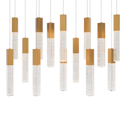 Cinema 14 Light Linear Pendant Aged Brass